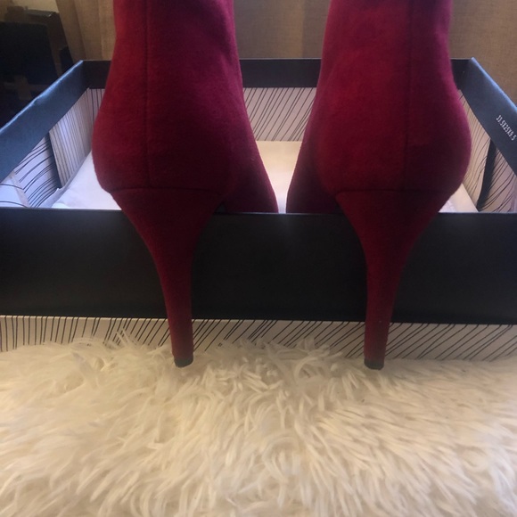 Red Peep Toe Booties (European) - Picture 3 of 4